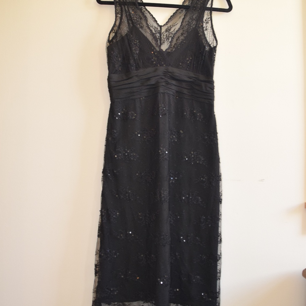 Nicole by Nicole Miller Black Lace Evening Dress